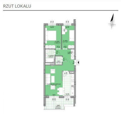 Trzypokojowe mieszkanie 61,55 m2 | Wilkowyja