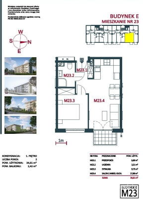 Branice nowe mieszkanie 2 pokojowe 34,61 m2