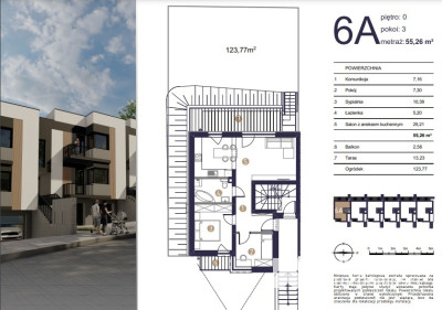 Trzypokojowe 55,26 m2 | Garaż Balkon Taras Ogród