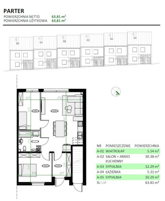 Wieliczka/Zabawa nowe mieszkanie 3 pokojowe 64 m2