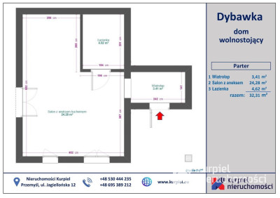 Mały domek na widokowej działce - Dybawka