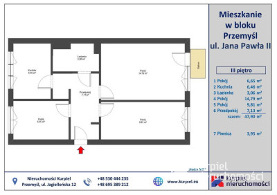 3 pokojowe mieszkanie  na osiedlu Kmiecie